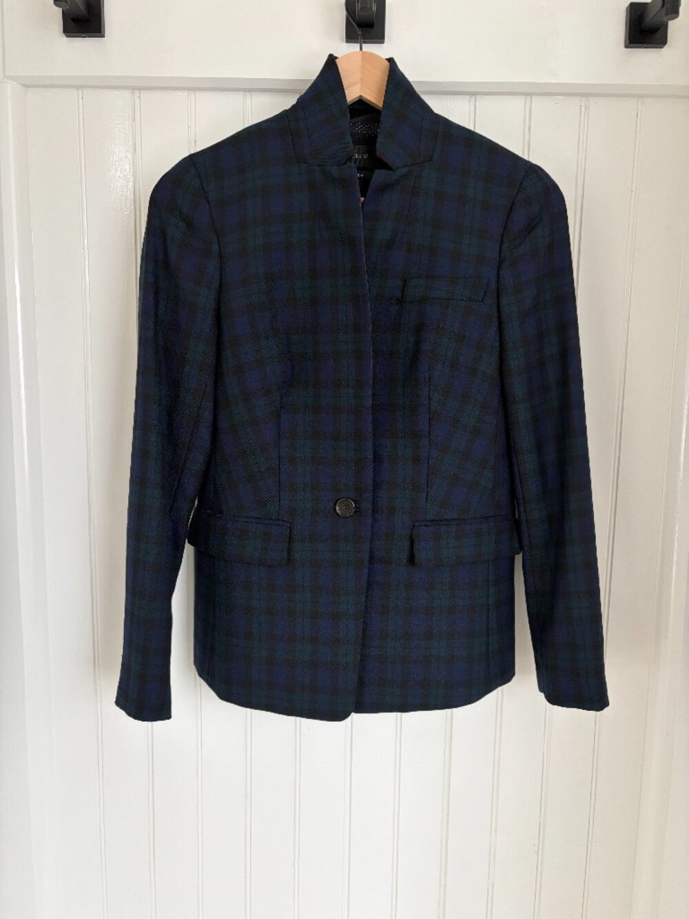 J.Crew Regent Blazer Tartan Plaid 100% Wool Size 0 NWOT Lined